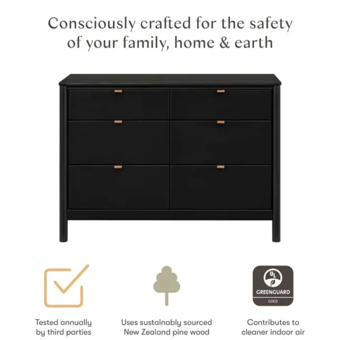 Babyletto Bondi 6-Drawer Assembled Dresser - Black