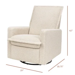 Babyletto Cali Flange Gliding Swivel Recliner - Almond Teddy Loop