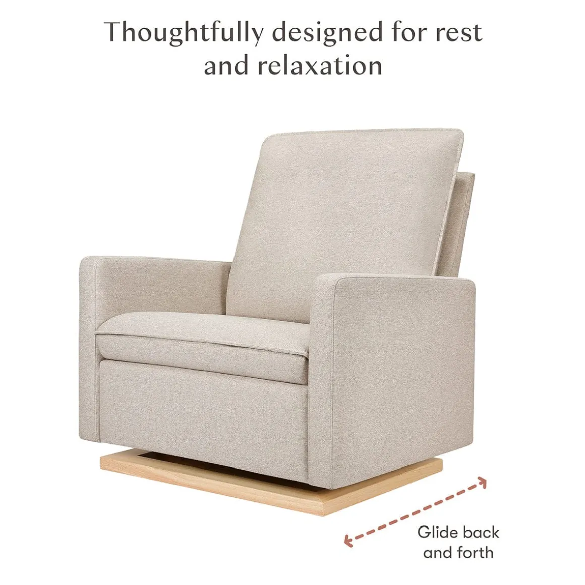Babyletto Cali Pillowback Chair and a Half Glider - Performance Beach Eco-Weave w/ Light Wood Base