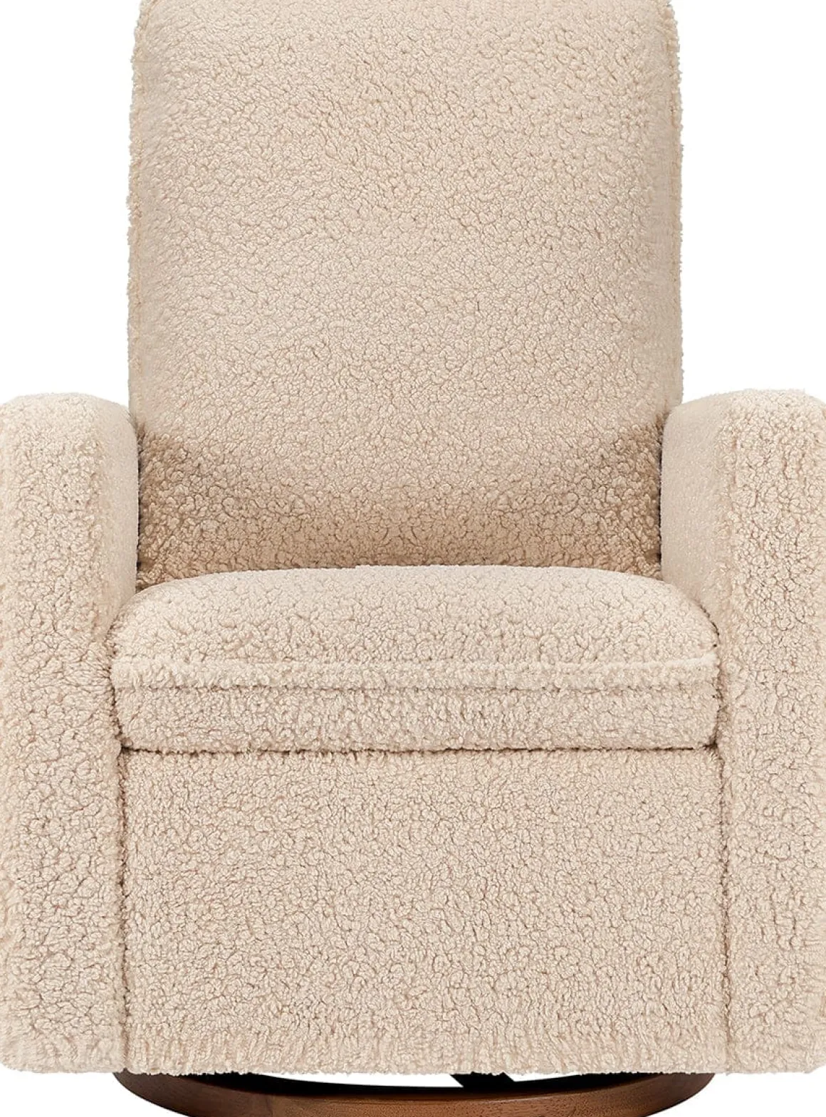 Babyletto Cali Pillowback Swivel Glider - Chai Shearling w/Dark Wood Base