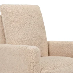 Babyletto Cali Pillowback Swivel Glider - Chai Shearling w/Dark Wood Base