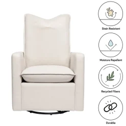Babyletto Cali Pillowback Swivel Glider - Performance Cream Eco-Weave