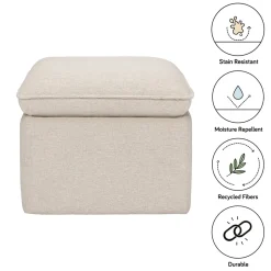 Babyletto Cali Storage Ottoman - Performance Beach Eco-Weave