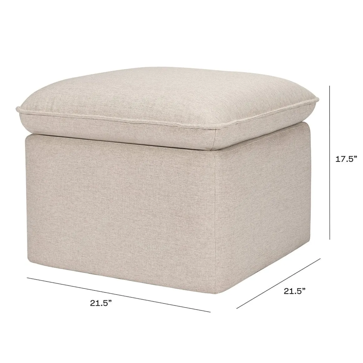 Babyletto Cali Storage Ottoman - Performance Beach Eco-Weave