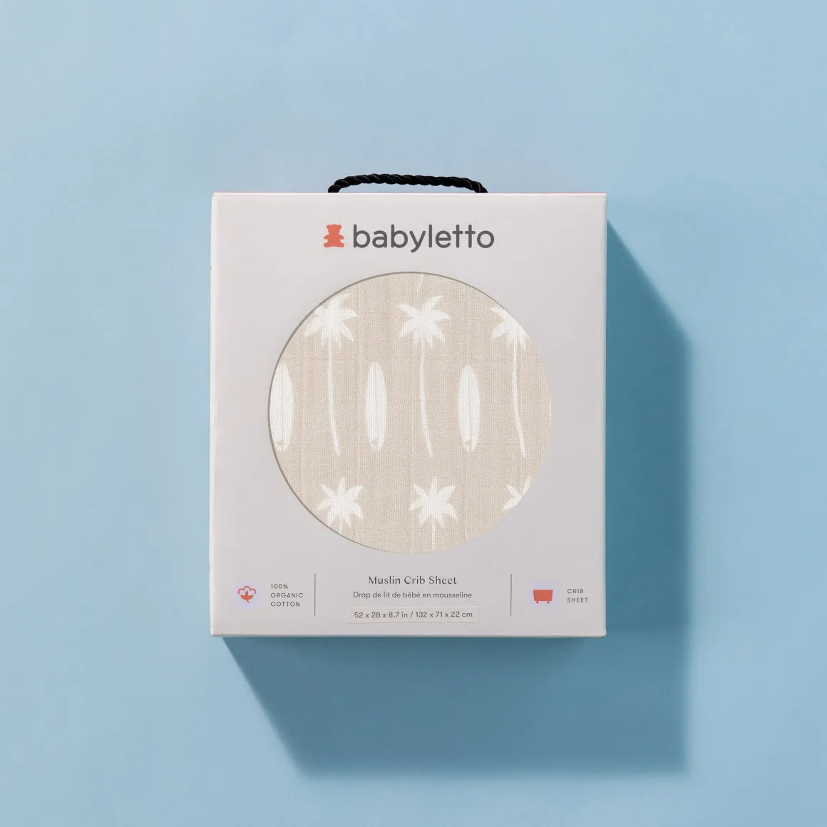 Babyletto Crib Sheet in GOTS Certified Organic Muslin Cotton-Beach Bum