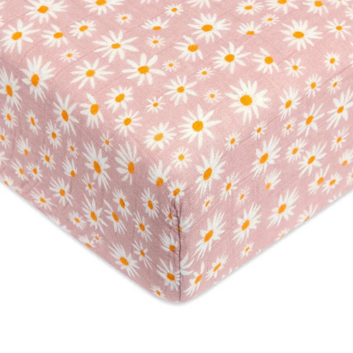 Babyletto Crib Sheet in GOTS Certified Organic Muslin Cotton-Daisy