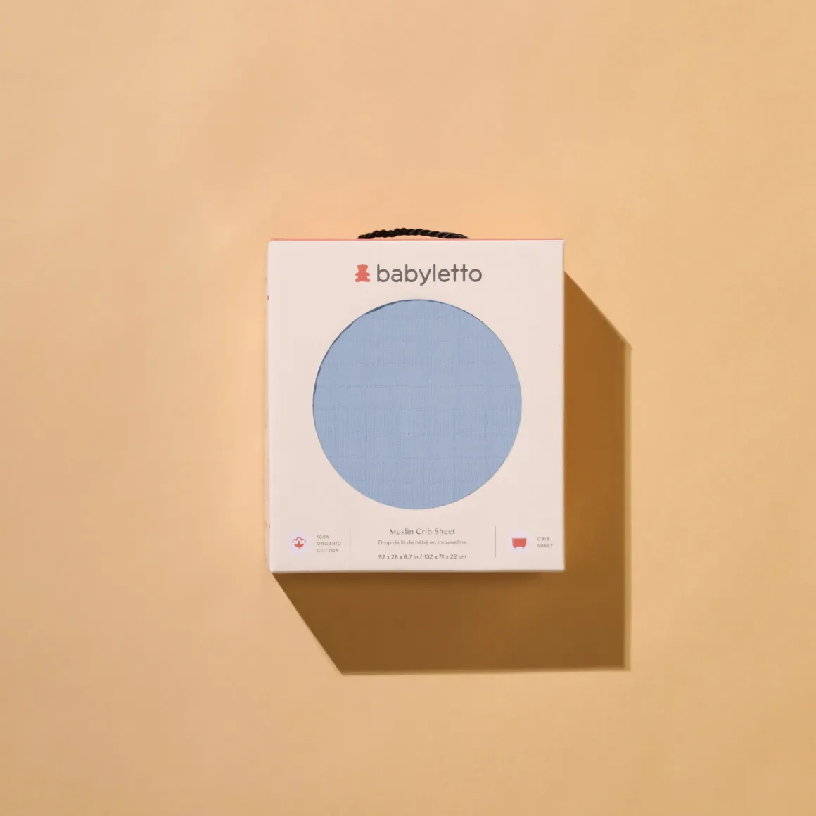 Babyletto Crib Sheet in GOTS Certified Organic Muslin Cotton-Dewdrop