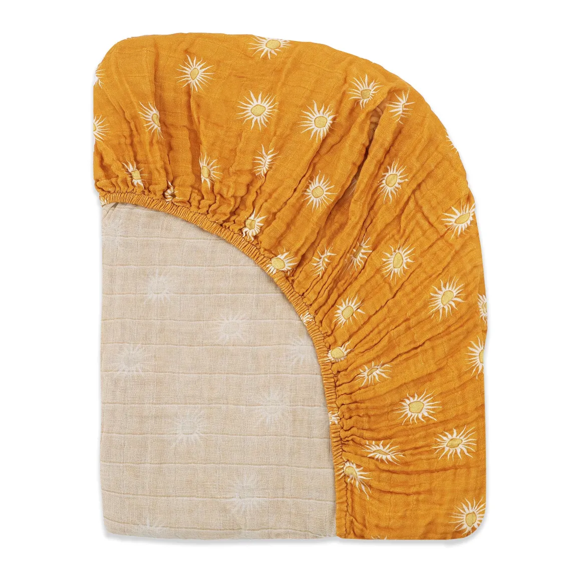 Babyletto Crib Sheet in GOTS Certified Organic Muslin Cotton-Golden Hour