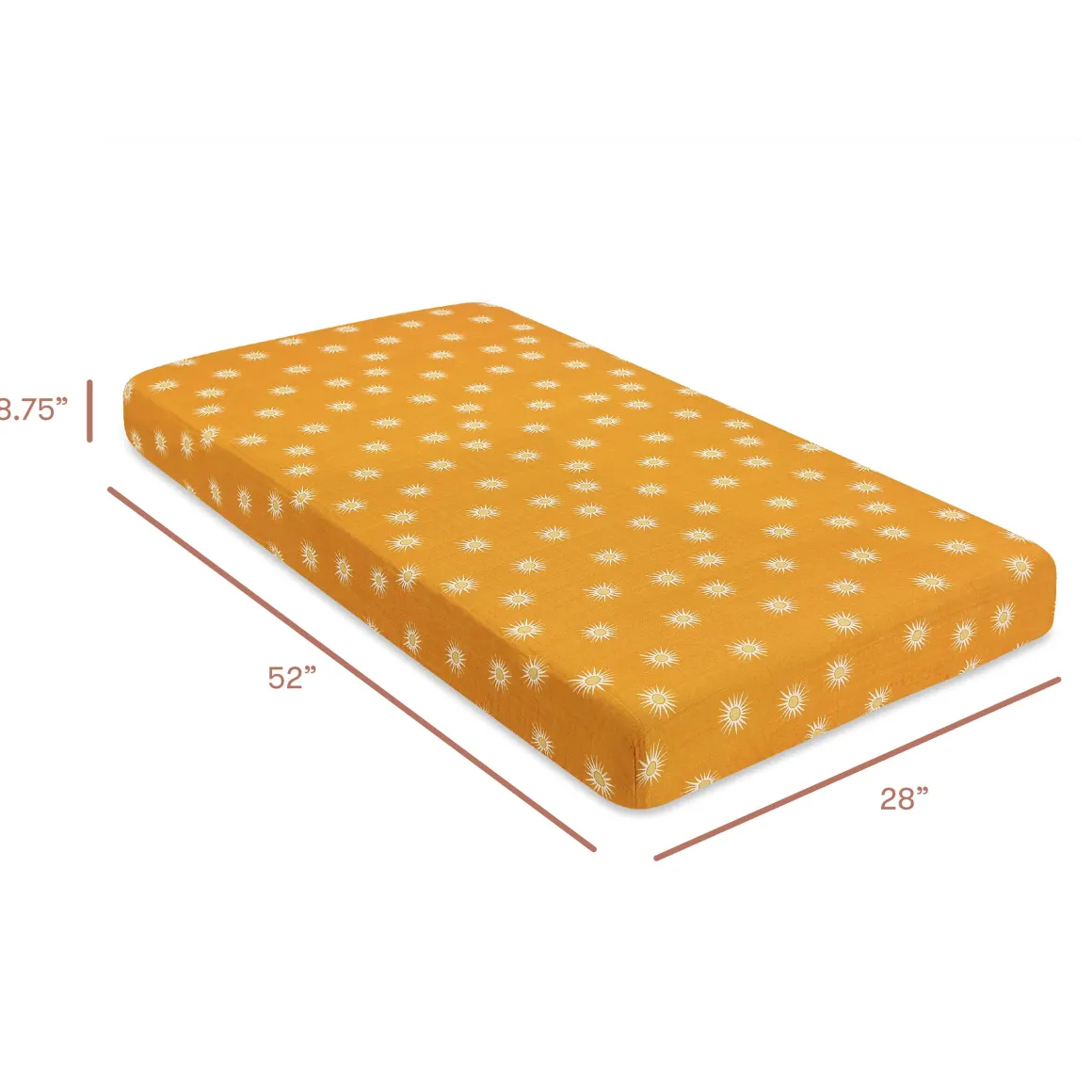 Babyletto Crib Sheet in GOTS Certified Organic Muslin Cotton-Golden Hour