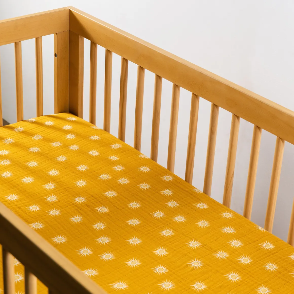 Babyletto Crib Sheet in GOTS Certified Organic Muslin Cotton-Golden Hour