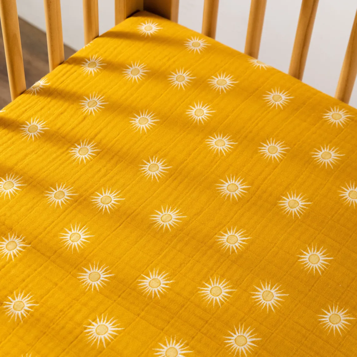 Babyletto Crib Sheet in GOTS Certified Organic Muslin Cotton-Golden Hour