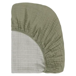 Babyletto Crib Sheet in GOTS Certified Organic Muslin Cotton-Matcha