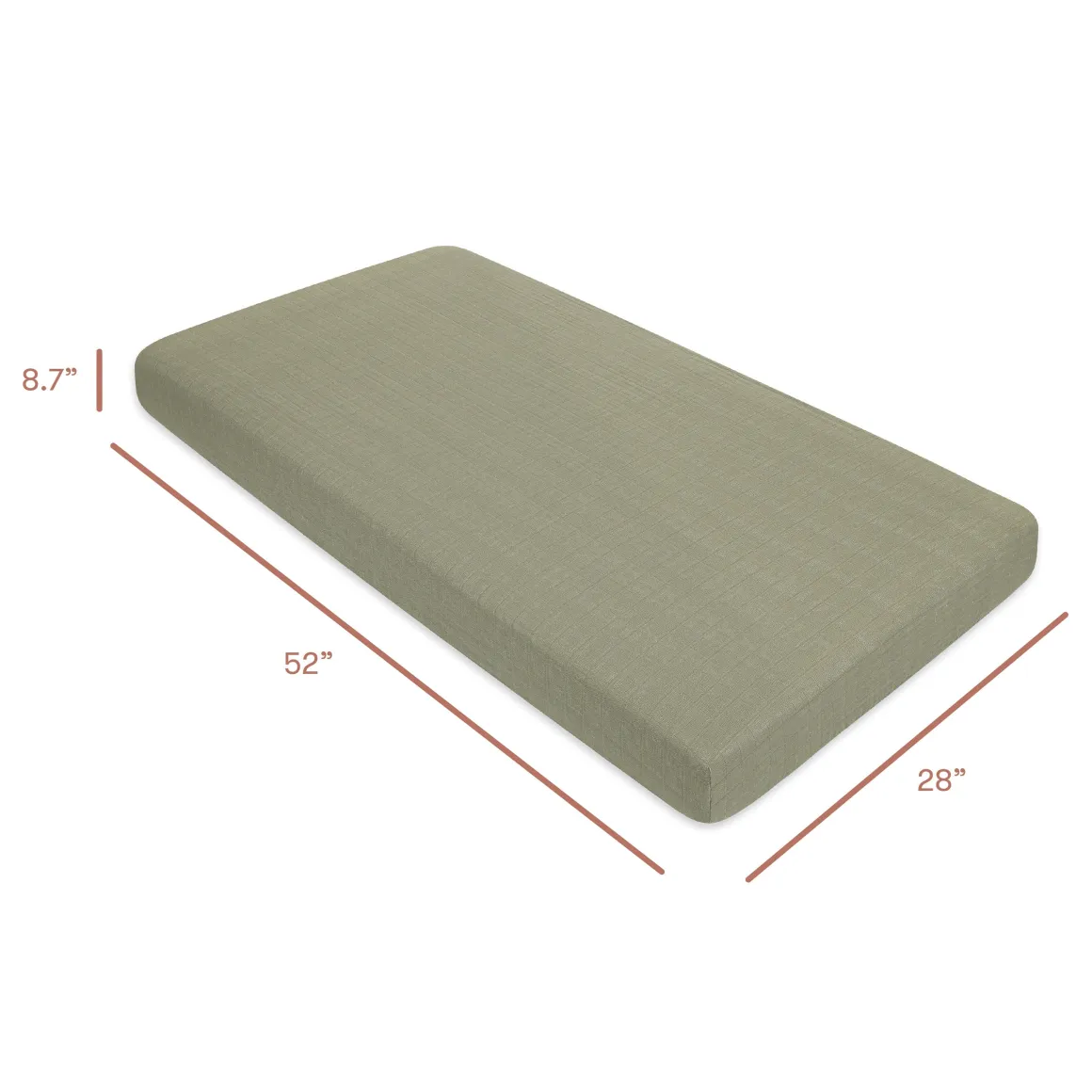 Babyletto Crib Sheet in GOTS Certified Organic Muslin Cotton-Matcha