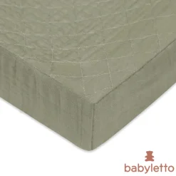 Babyletto Crib Sheet in GOTS Certified Organic Muslin Cotton-Matcha