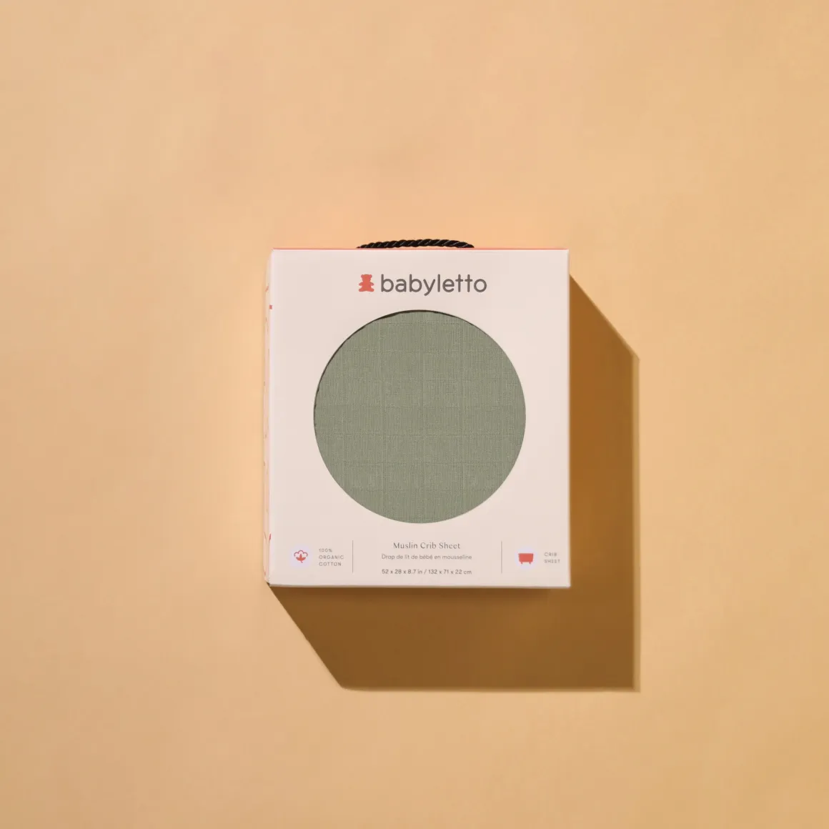 Babyletto Crib Sheet in GOTS Certified Organic Muslin Cotton-Matcha
