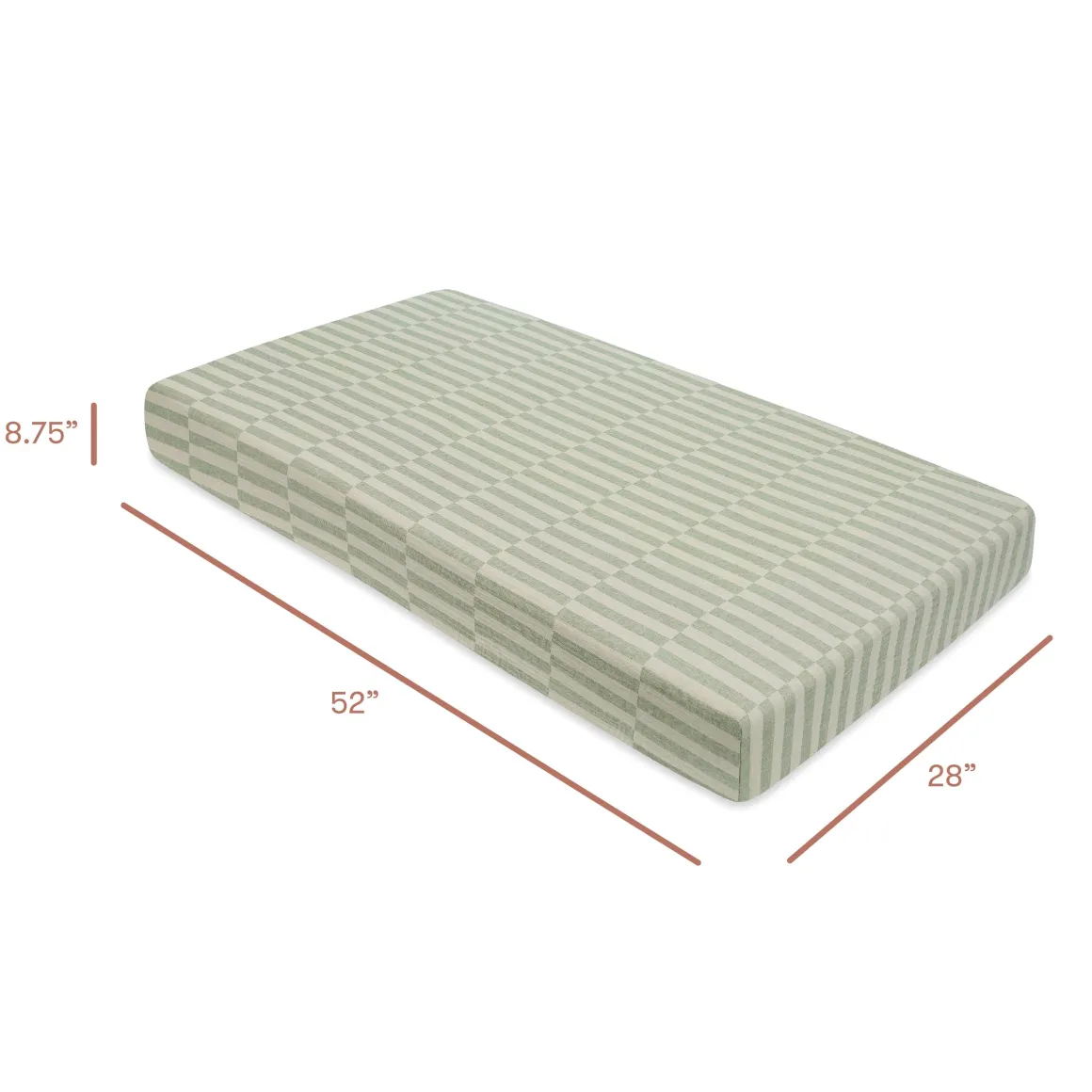 Babyletto Crib Sheet in GOTS Certified Organic Muslin Cotton-Moss Stripe