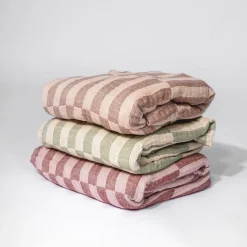 Babyletto Crib Sheet in GOTS Certified Organic Muslin Cotton-Moss Stripe