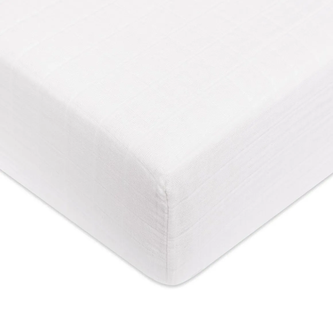 Babyletto Crib Sheet in GOTS Certified Organic Muslin Cotton-White