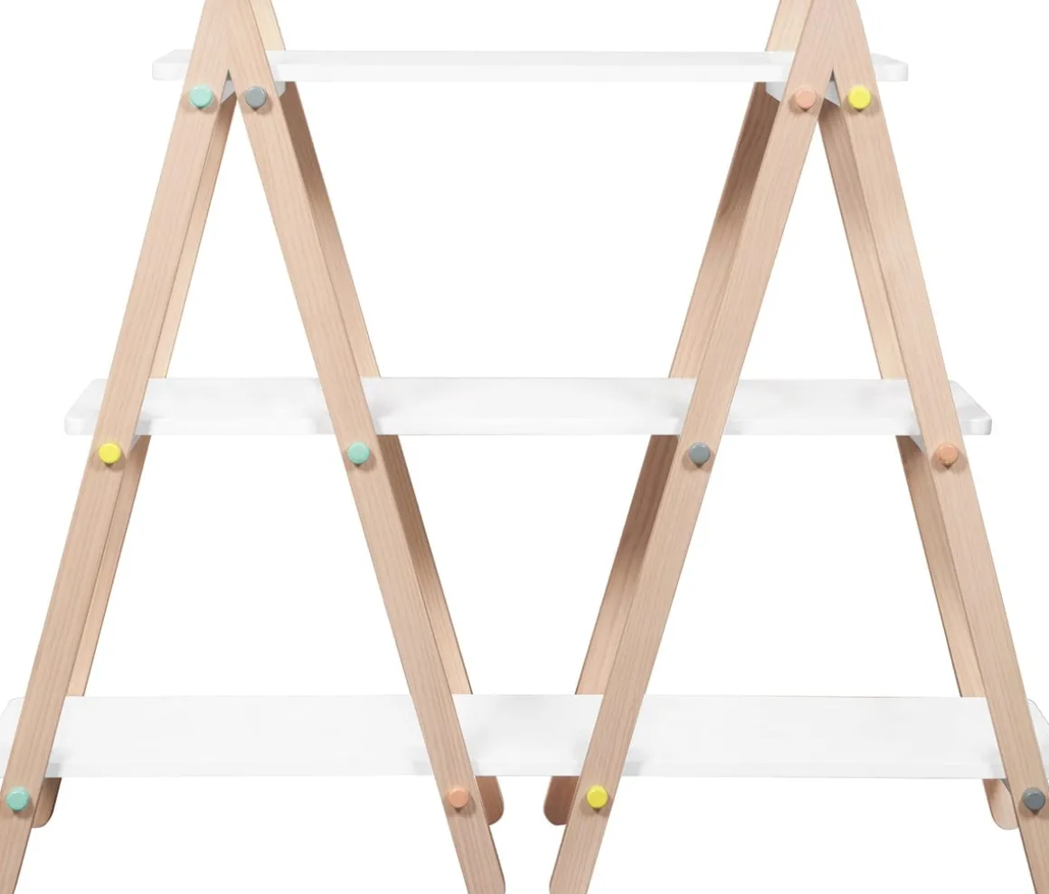 BabyLetto Dottie Bookcase In White and Washed Natural Finish