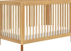 Babyletto Gelato 4-in-1 Convertible Crib w/Toddler Bed Conversion Kit - Honey w/Vegan Tan Leather Feet