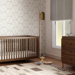 Babyletto Gelato 4-in-1 Convertible Crib w/Toddler Bed Conversion Kit - Natural Walnut & Gold Feet