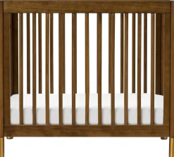 Babyletto Gelato 4-in-1 Convertible Mini Crib - Natural Walnut & Gold Feet