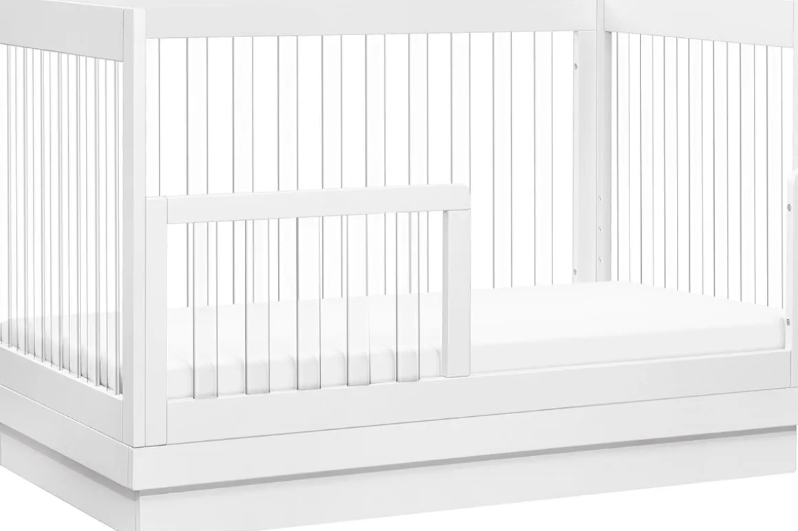 Babyletto Harlow Acrylic 3-in-1 Convertible Crib w/Toddler Bed Conversion Kit - White / Acrylic