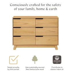 Babyletto Hudson 6-Drawer Assembled Double Dresser - Honey