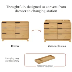 Babyletto Hudson 6-Drawer Assembled Double Dresser - Honey