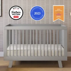 Babyletto Hudson 3-in-1 Convertible Crib with Toddler Bed Conversion Kit - Grey