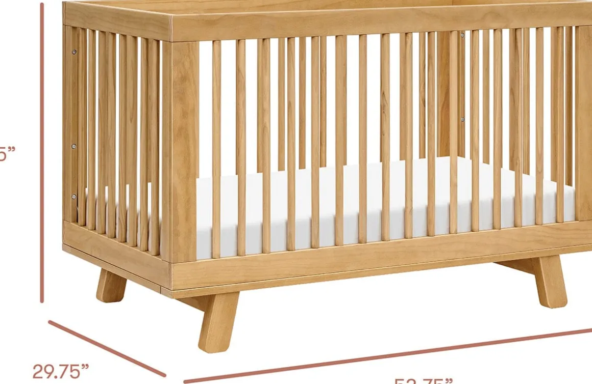 Babyletto Hudson 3-in-1 Convertible Crib with Toddler Bed Conversion Kit - Honey