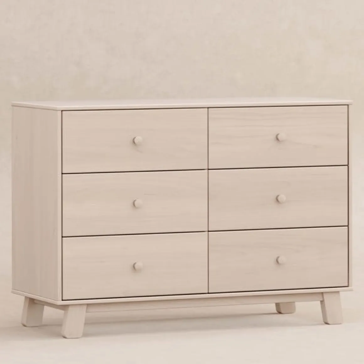 Babyletto Hudson Modern 6-Drawer Assembled Double Dresser - Washed Natural