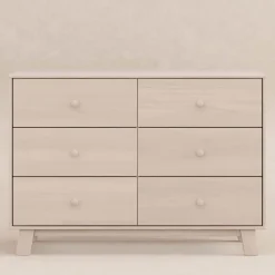 Babyletto Hudson Modern 6-Drawer Assembled Double Dresser - Washed Natural