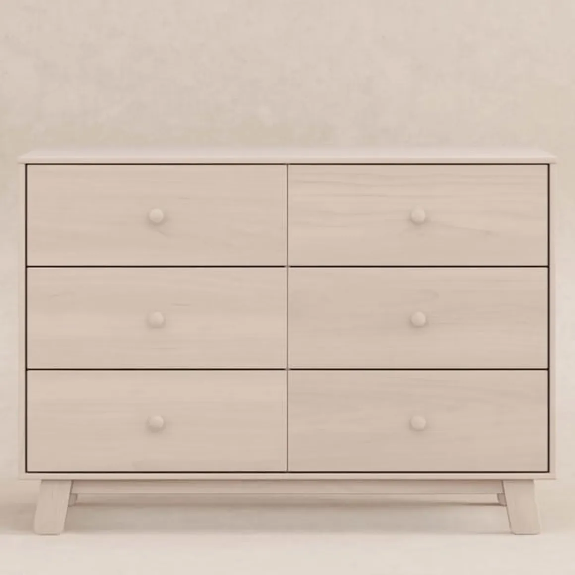 Babyletto Hudson Modern 6-Drawer Assembled Double Dresser - Washed Natural