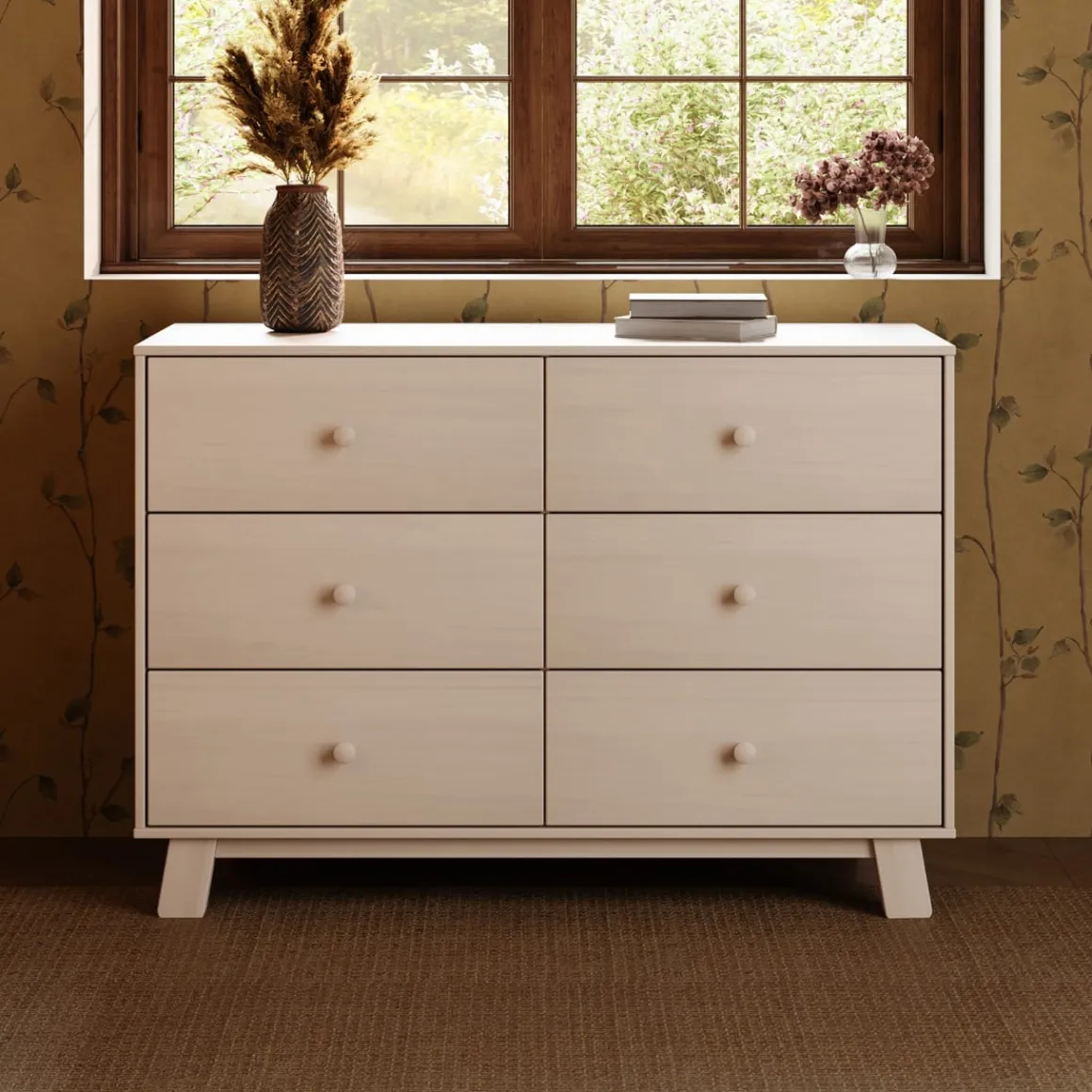 Babyletto Hudson Modern 6-Drawer Assembled Double Dresser - Washed Natural
