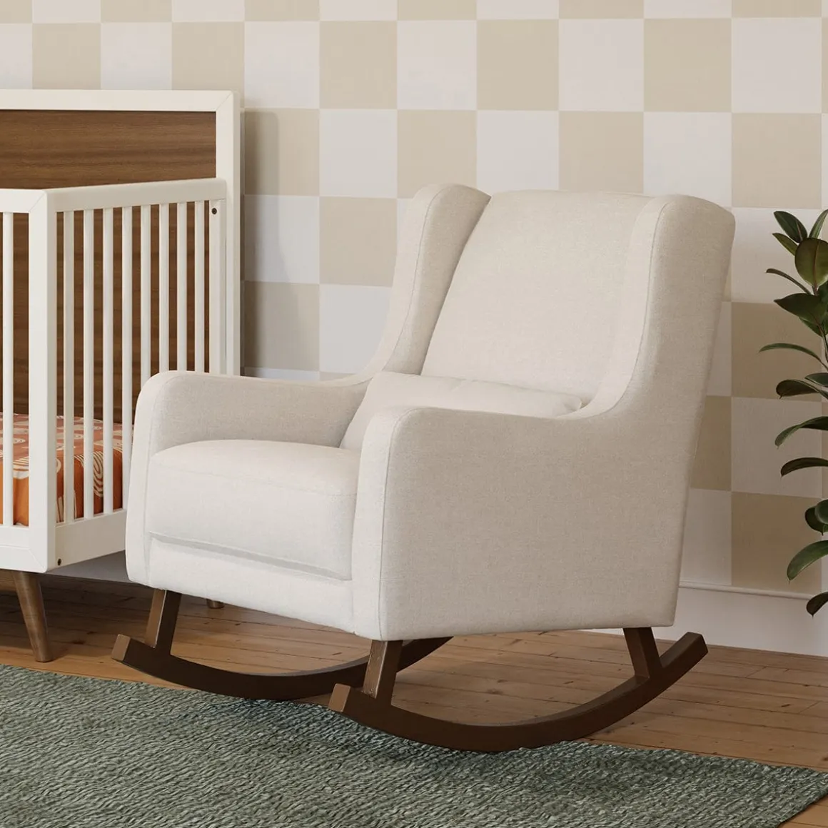 Babyletto Kai Rocker - Performance Natural Eco-Twill w/ Dark Legs