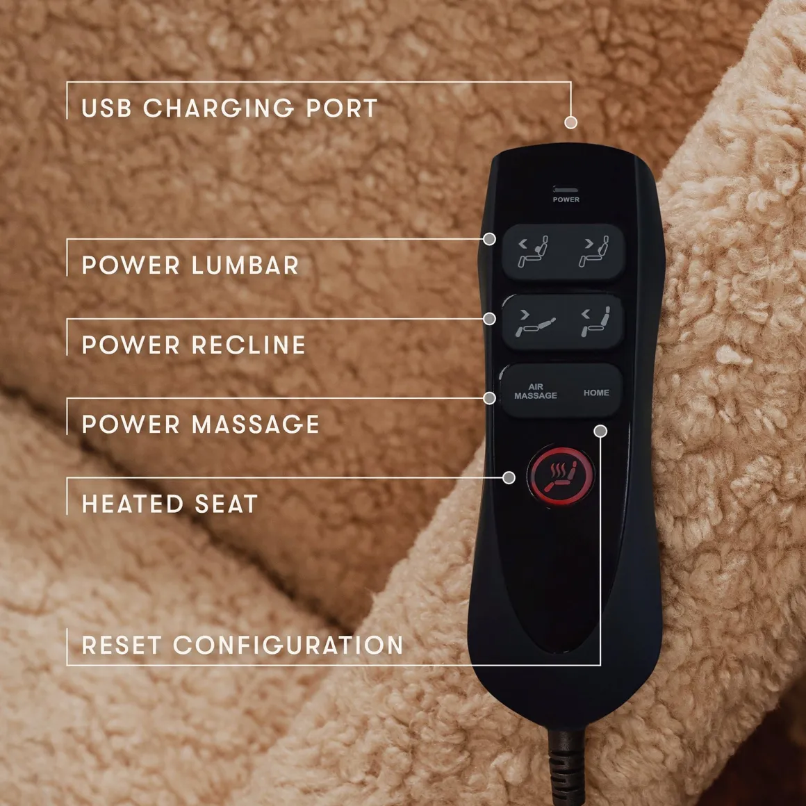 Babyletto Kiwi Deluxe Power Recliner and Swivel Glider with Heat and Massage - Chai Shearling