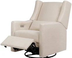 Babyletto Kiwi Electronic Glider Recliner w/ USB - Performance Beach Eco-Weave