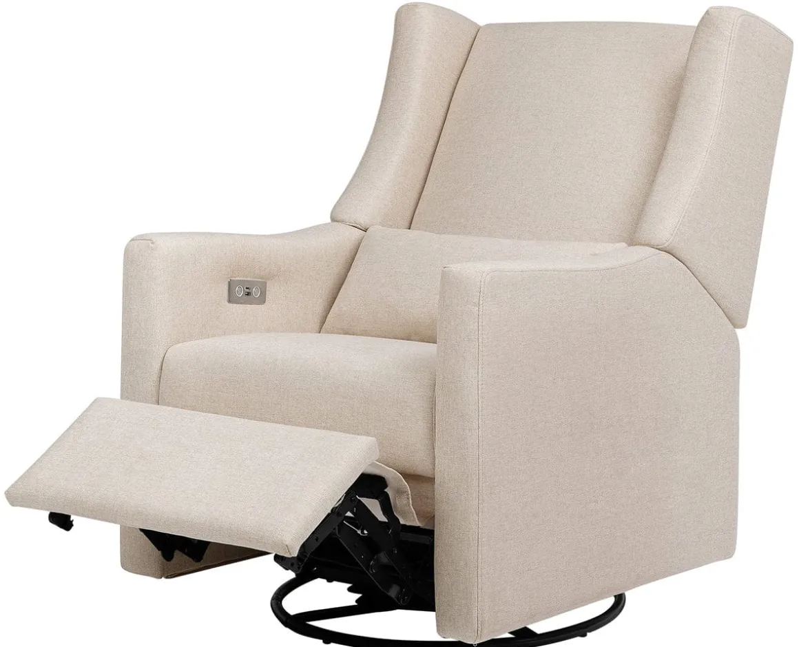 Babyletto Kiwi Electronic Glider Recliner w/ USB - Performance Beach Eco-Weave