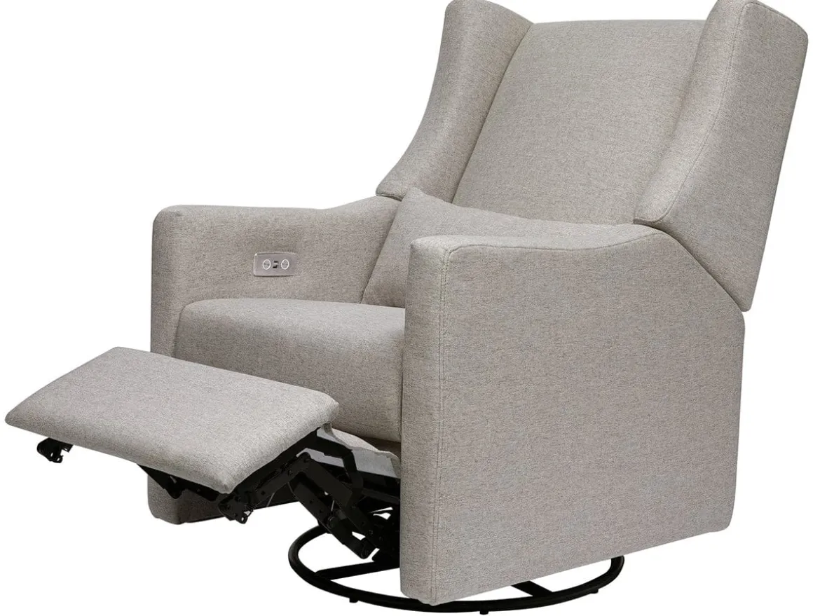 Babyletto Kiwi Electronic Glider Recliner w/ USB - Performance Grey Eco-Weave
