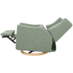 Babyletto Kiwi Electronic Glider Recliner w/ USB - Sage Teddy Loop w/ Light Wood Base