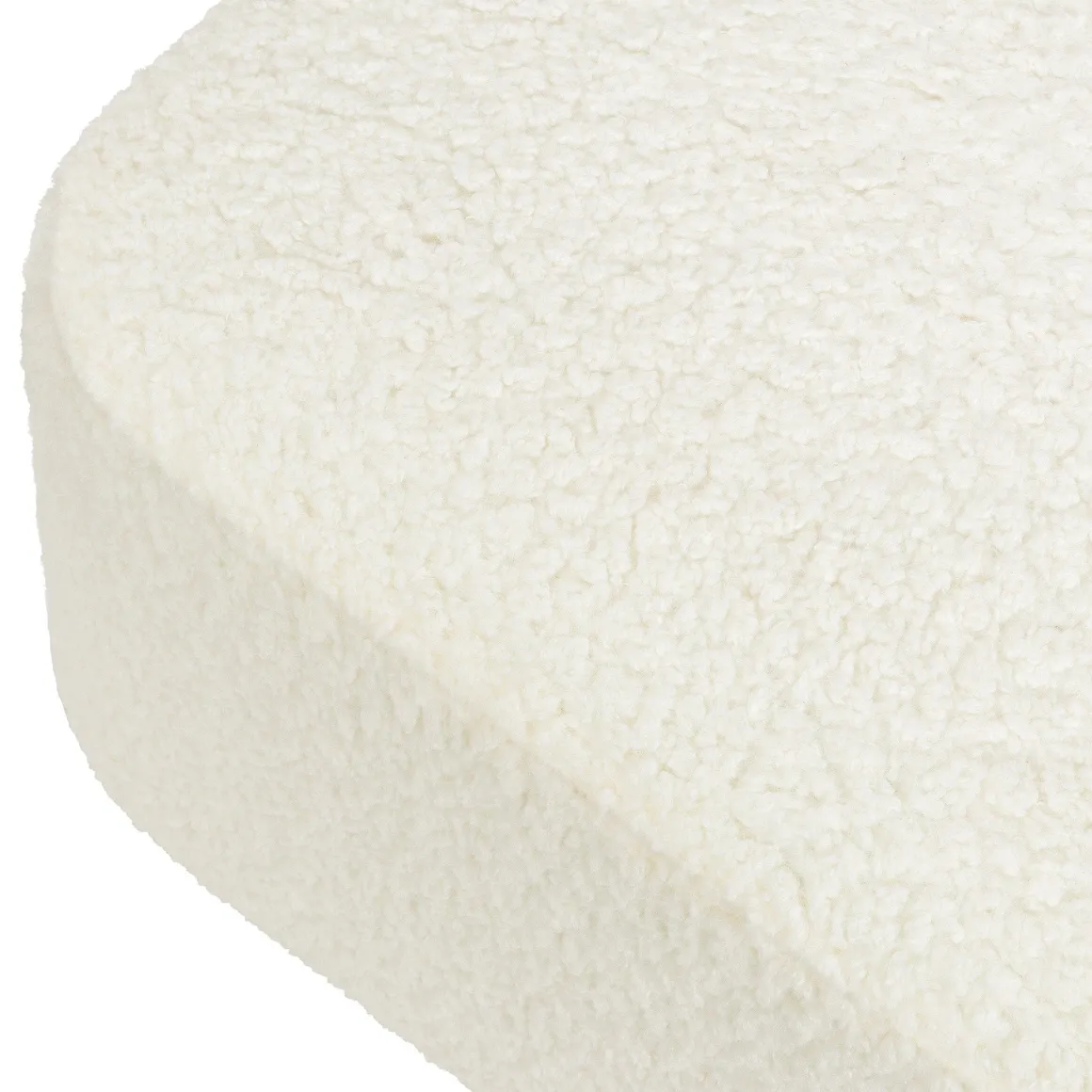 Babyletto Kiwi Gliding Ottoman - Cream Shearling with Light Wood Base