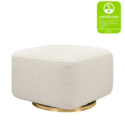 Babyletto Kiwi Gliding Ottoman - Ivory Boucle w/ Gold Base