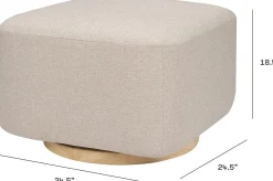 Babyletto Kiwi Gliding Ottoman - Performance Beach Eco-Weave w/ Light Wood Base