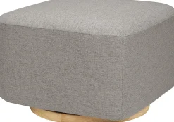Babyletto Kiwi Gliding Ottoman - Performance Grey Eco-Weave w/ Light Wood Base