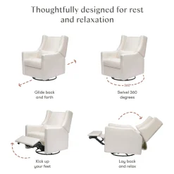Babyletto Kiwi Recliner and Swivel Glider - Performance Cream Eco-Weave