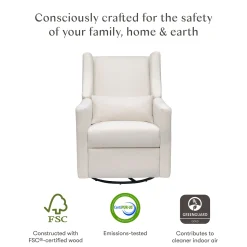 Babyletto Kiwi Recliner and Swivel Glider - Performance Cream Eco-Weave