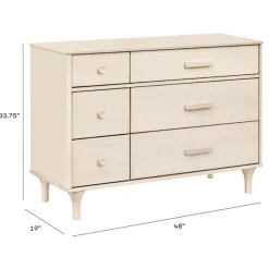Babyletto Lolly 6-Drawer Assembled Double Dresser - Washed Natural