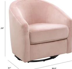 Babyletto Madison Swivel Glider - Blush Pink Velvet