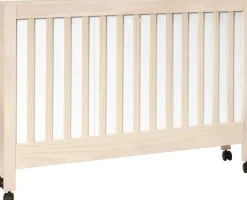 Babyletto Maki Full-Size Portable Folding Crib w/Toddler Bed Conversion Kit - Washed Natural